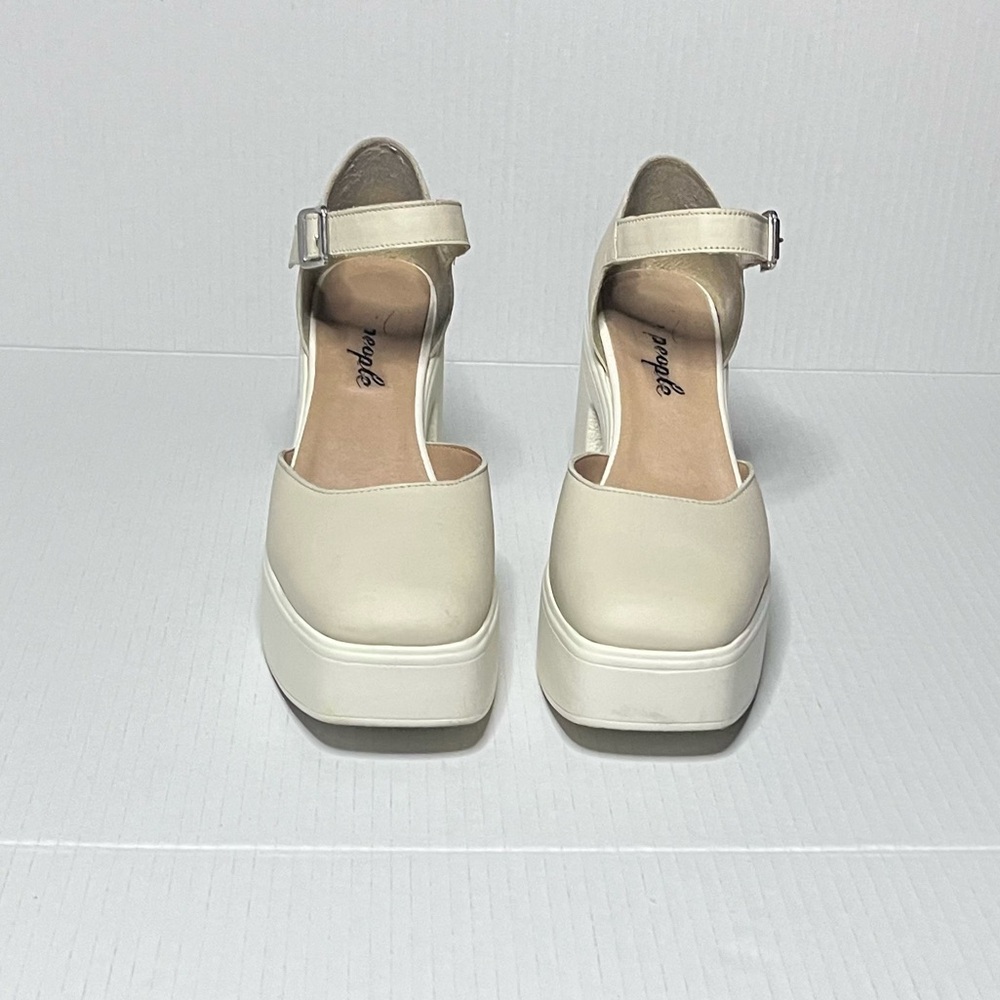 Free People Beige Platform Mary Jane Heels - Picture 9 of 15